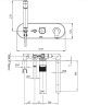 Наружная часть механического смесителя для ванны BOSSINI PLY Z00945.043 на 2 потребителя, с лейкой и шлангом, цвет Брашированное золото
