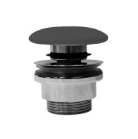 Донный клапан клик-клак GSI SPARES PCS26 для раковин/биде с переливом, цвет черный матовый Ardesia