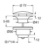 Донный клапан клик-клак GSI SPARES PCS26 для раковин/биде с переливом, цвет черный матовый Ardesia