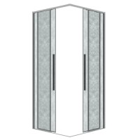 1/2 душевого ограждения Grossman Galaxy 1/2.K33.01.90.10.02 (90х195) раздвижная(правая),хром,стекло шиншилла,1 место