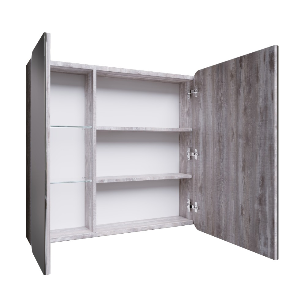 Шкаф-зеркало "ТАЛИС-70 см" Лев. бетон пайн