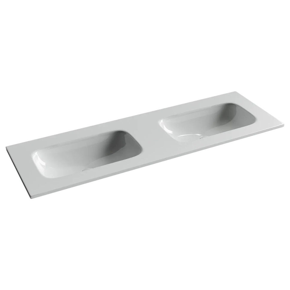 Раковина накладная мебельная CERAMICANOVA Grace прямоугольная 1410x457x137 с двумя чашами без отверстий под смеситель цвет белый CN7022wx