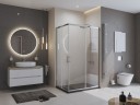 Душевой поддон из искусственного мрамора в комплекте с сифоном BelBagno UNO TRAY-MR-UNO-AH-120/80-35-NERO-CR