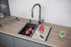 Мойка нерж. сталь NEXT-MULTI SINK 58-L UNI, PM785845-L-GM, вороненая сталь, 580х450мм, Paulmark