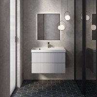 AQM900180WH &quot;S1&quot; тумба под умывальник подвесная 80 см., цвет белый глянец.