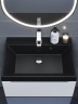 Раковина для ванной 60 см, Uperwood Classic Quartz, кварцевая, черная матовая, уголь