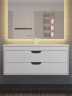 Тумба под раковину для ванной подвесная Uperwood Modul 95х44,4х55 см, белая/графит
