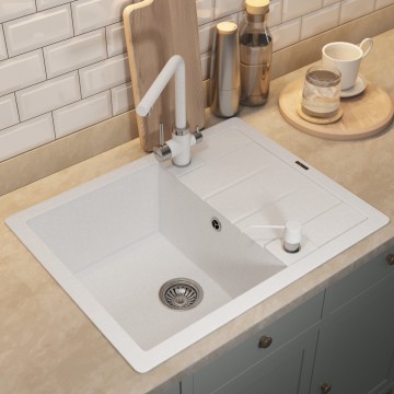 Кухонная мойка кварцевая Uperwood Quartz Premium UPD-03-01, прямоугольная, белая