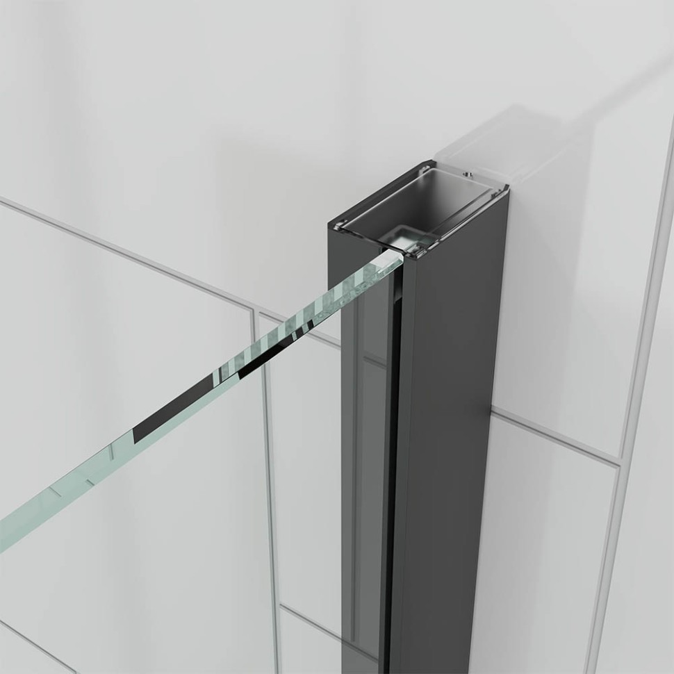 Душевой угол Veconi Ottimo P20SP B, 1200х800х1900 черный матовый, стекло тонированное матовое