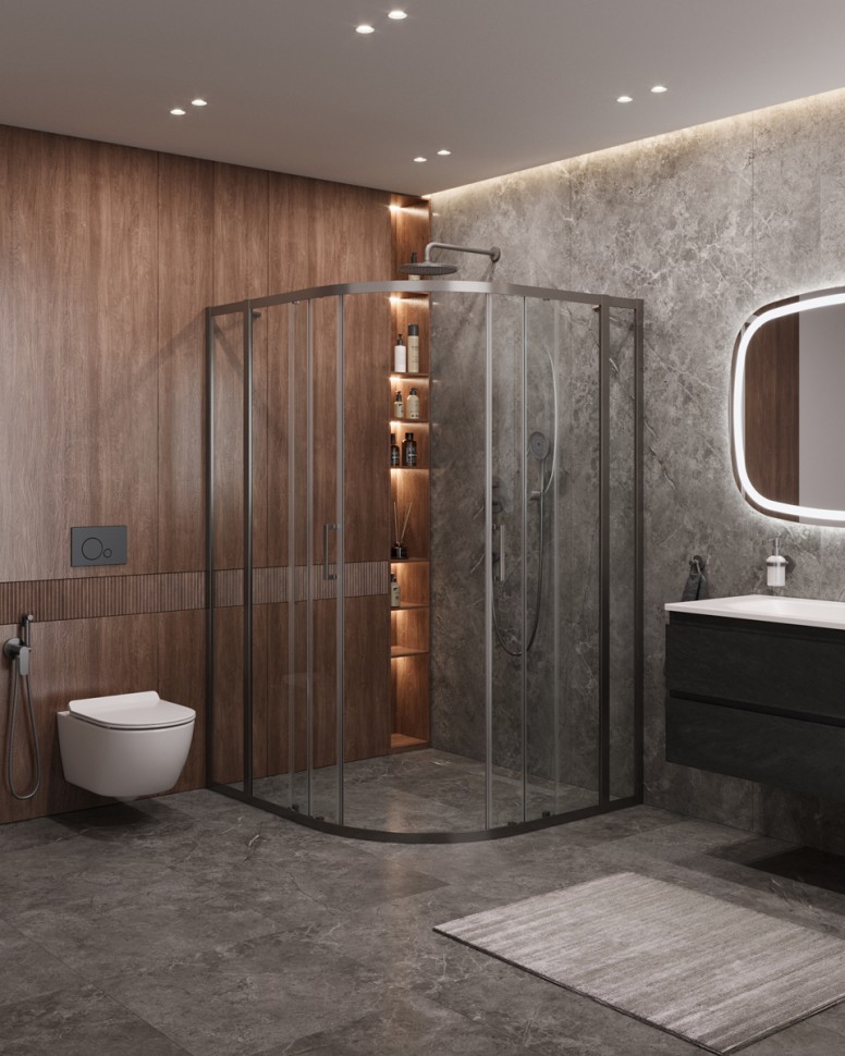 Душевой уголок CEZARES MOLVENO-RH-22-120/110-C-GM-IV