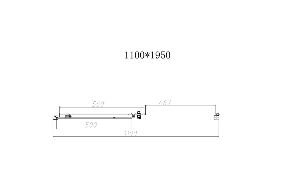 Душевая дверь Слим-Н (Slim-N) VDS-4SN110CGGM, 1100, вороненая сталь, стекло тонированное