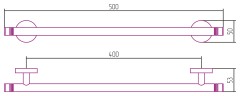 Держатель полотенец Каньон одинарный / L 500