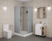 Душевой уголок Niagara Eco NG-010-14Q (100х100х195) низкий поддон(13см),стекло матовое,2 места