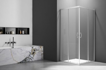 Душевой угол Veconi Rovigo RV-101, 900x800x1900, хром, стекло прозрачное