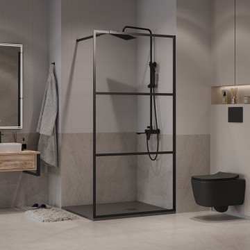 Душевая перегородка Niagara Nova NG-688-12BLACK (120х195) черный матовый,стекло прозрачное,1 место