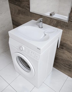 Раковина над стиральной машиной MOND 720431, белая, 60х55, с комплектом, Paulmark
