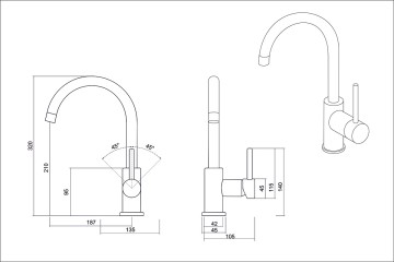 Смеситель OULIN OL-8006 хром