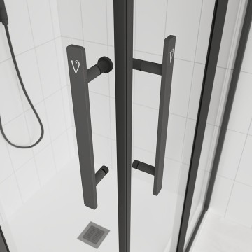 Душевой угол Veconi Evo 300 B, 800х800x1950, черный матовый, стекло тонированное