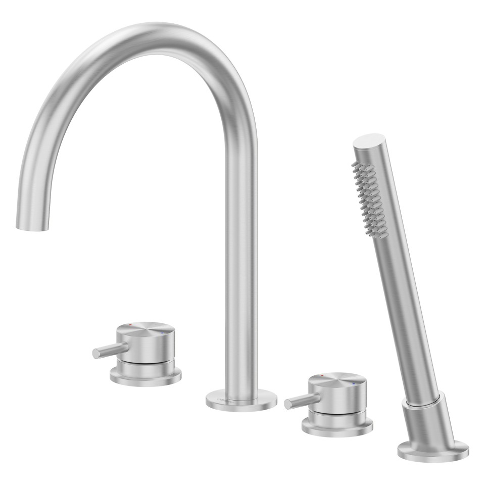 Смеситель ABBER Wasser Kreis 316 AF8113BST на борт ванны, брашированная сталь