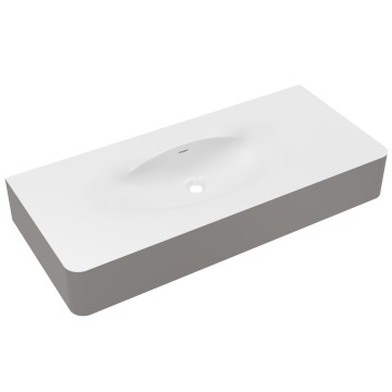 Раковина Каприз (Caprise) VCB-4CA120MWLG, Corian, цвет белый матовый + светло-серый матовый