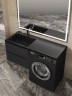 Раковина над стиральной машиной Uperwood Cosmos Quartz 120 см, левая, крыло справа, уголь