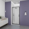 Душевая дверь Veconi Ottimo P30 B, 800x1900, черный матовый, стекло матовое