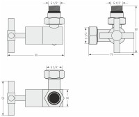 Вентиль 3D правый крест (G 1/2&quot; НР х G 3/4&quot; НГ)
