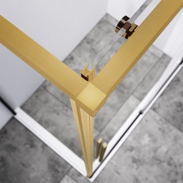 Душевой уголок Слим-Н (Slim-N) VSR-4SN9014CLG, 1400*900, брашированное золото, стекло прозрачное