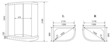 Timo eco ТЕ-0702 L душевая кабина 120*80*218, турецкая баня хамам, стульчик прозрачный