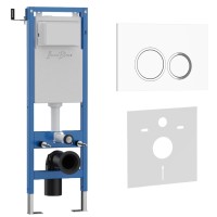 Комплект 2в1 IBERICA BLANCA инсталляция SILENCIO MINI, кнопка смыва ESTI-O белый глянцевый (IB.001M.821)