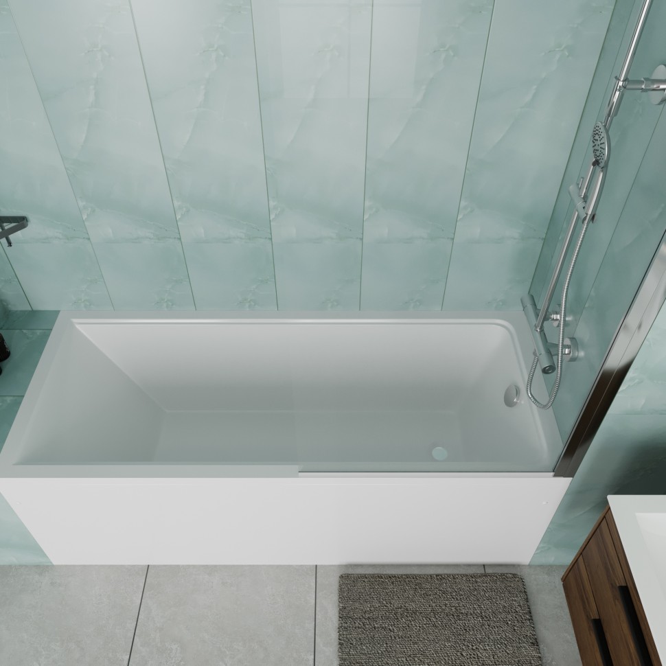 Ванна акриловая Vincea VBT-2G170-FR с каркасом 1700*700*470, пристенная, цвет белый