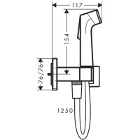 Гигиенический душ Hansgrohe Bidette со смесителем, держателем и шлангом 125 см., цвет: шлифованная бронза 29233140