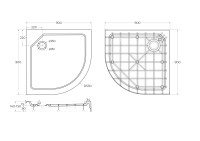 Поддон SMC CEZARES TRAY-SMC-R-90-550-150-W