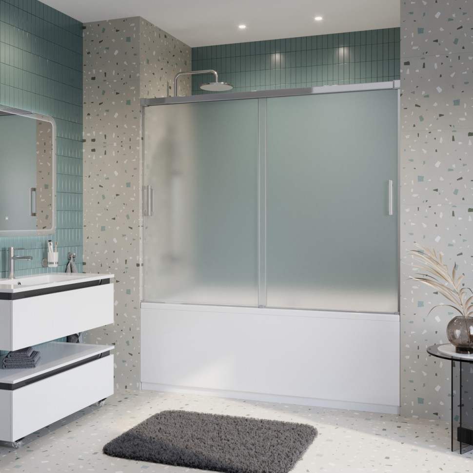 Душевая шторка на ванну CEZARES TANDEM-SOFT-VF-2-180/145-P-Cr