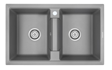 Мойка TANDEM 80/2, IT-GRANIT, PM238150-GRM, серый металлик, 810х500 мм, Paulmark