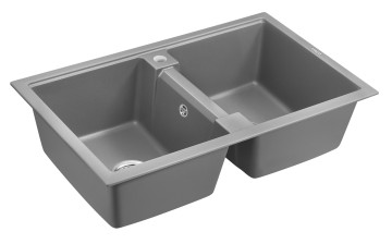 Мойка TANDEM 80/2, IT-GRANIT, PM238150-GRM, серый металлик, 810х500 мм, Paulmark