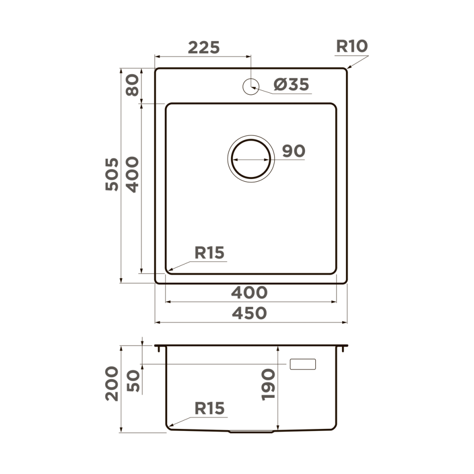 Кухонная мойка Omoikiri Amadare 45-IN нерж. сталь/нержавеющая сталь