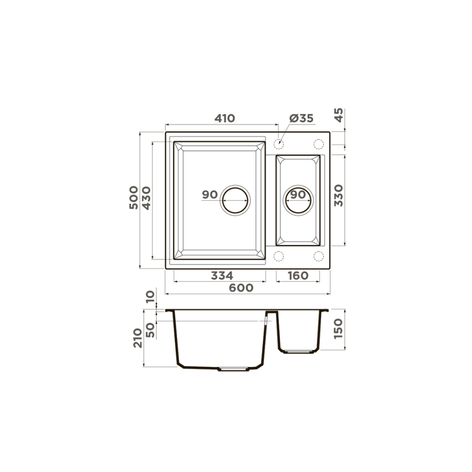 Кухонная мойка Omoikiri Sakaime 60-2-SA Tetogranit/бежевый