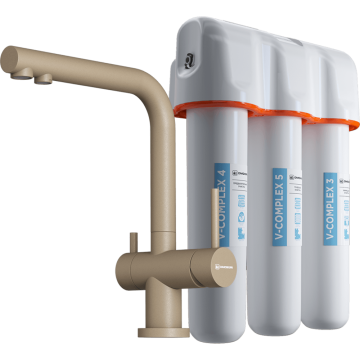 Комплект смеситель+фильтр Omoikiri Nagano-CA-P + Pure drop Lite