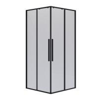 Душевое ограждение Niagara Nova NG-6823-34ВLACK (90х90х195) квадрат,черный матовый,двери раздвижные,стекло прозрачное,1 место
