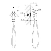Смеситель встроенный с гигиеническим душем Timo Saona 2337/16SM белый матовый