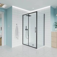 Боковая панель Evo SP B, 900x1952, черный матовый, прозрачное стекло