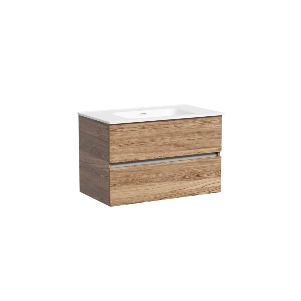 Тумба подвесная SANCOS Urban 790х450х550, c двумя ящиками оснащенными доводчиками, дуб чарльстон , арт. UR80ECH