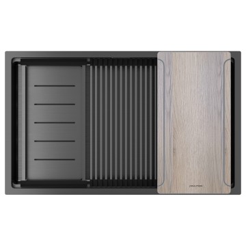 Мойка нерж. сталь NEXT-MULTI SINK 74-L UNI, PM787445-L-GM, вороненая сталь,740х450мм, Paulmark