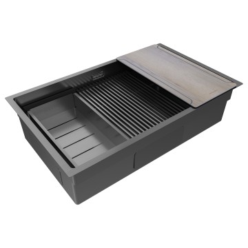 Мойка нерж. сталь NEXT-MULTI SINK 74-L UNI, PM787445-L-GM, вороненая сталь,740х450мм, Paulmark
