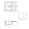 Кухонная мойка кварцевая Uperwood Quartz Premium UPD-03-04, прямоугольная, черная