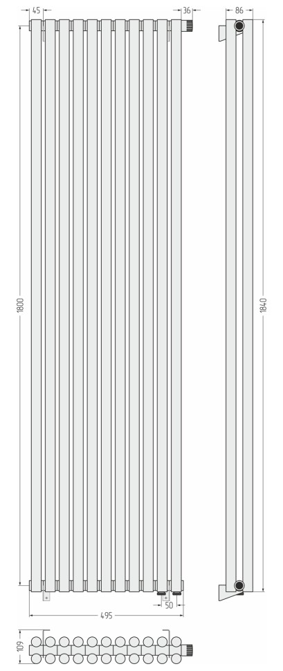 Эстет-11 EU50 1800х495 11 секций