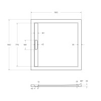 Поддон из искусственного мрамора CEZARES TRAY-AS-A-90-30-NERO
