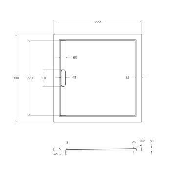 Поддон из искусственного мрамора CEZARES TRAY-AS-A-90-30-NERO