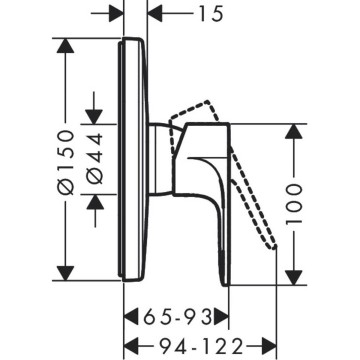 Смеситель для душа Hansgrohe Rebris S (внешняя часть) 72667000 хром